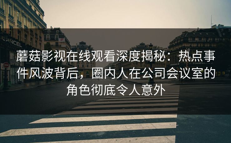 蘑菇影视在线观看深度揭秘：热点事件风波背后，圈内人在公司会议室的角色彻底令人意外