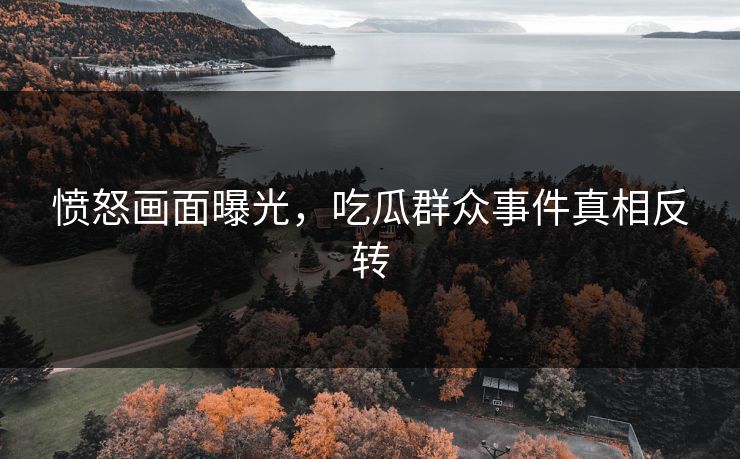 愤怒画面曝光，吃瓜群众事件真相反转